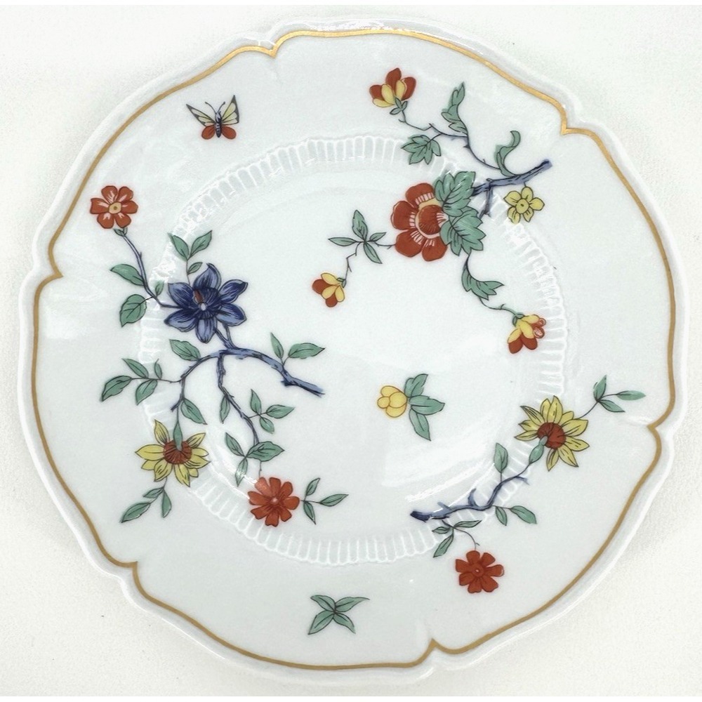 Antique Haviland Limoges Shalimar Floral Porcelain‎ Plate France Gold Scalloped